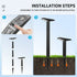 Solar Powered Pathway Lights with PET Laminated Monocrystalline Panel, NiMH Battery, and Black Aluminum Body – Auto On/Off at Dusk, Cordless Installation for Garden Walkways, Patio Steps, Flower Beds, and Landscape Accents – Choose 6000K Cool White or 300
