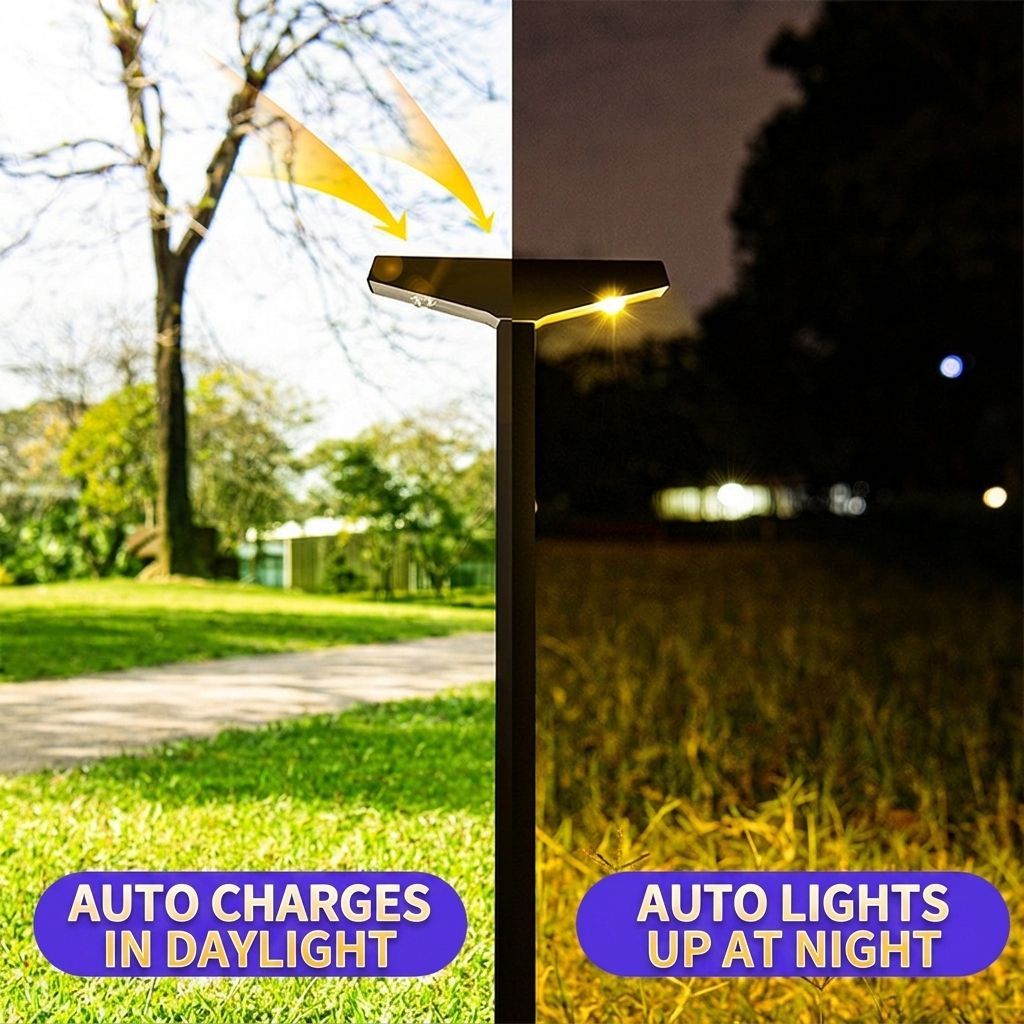 Solar Pathway Lights PET Panel, 8-Pack 3000K Warm White, Black Aluminum, IP45