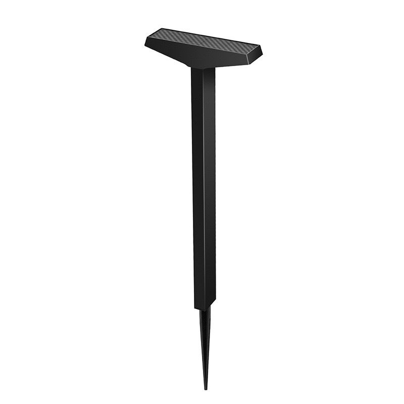 Solar Pathway Lights PET Panel, 8-Pack 6000K Cool White, Black Aluminum, IP45