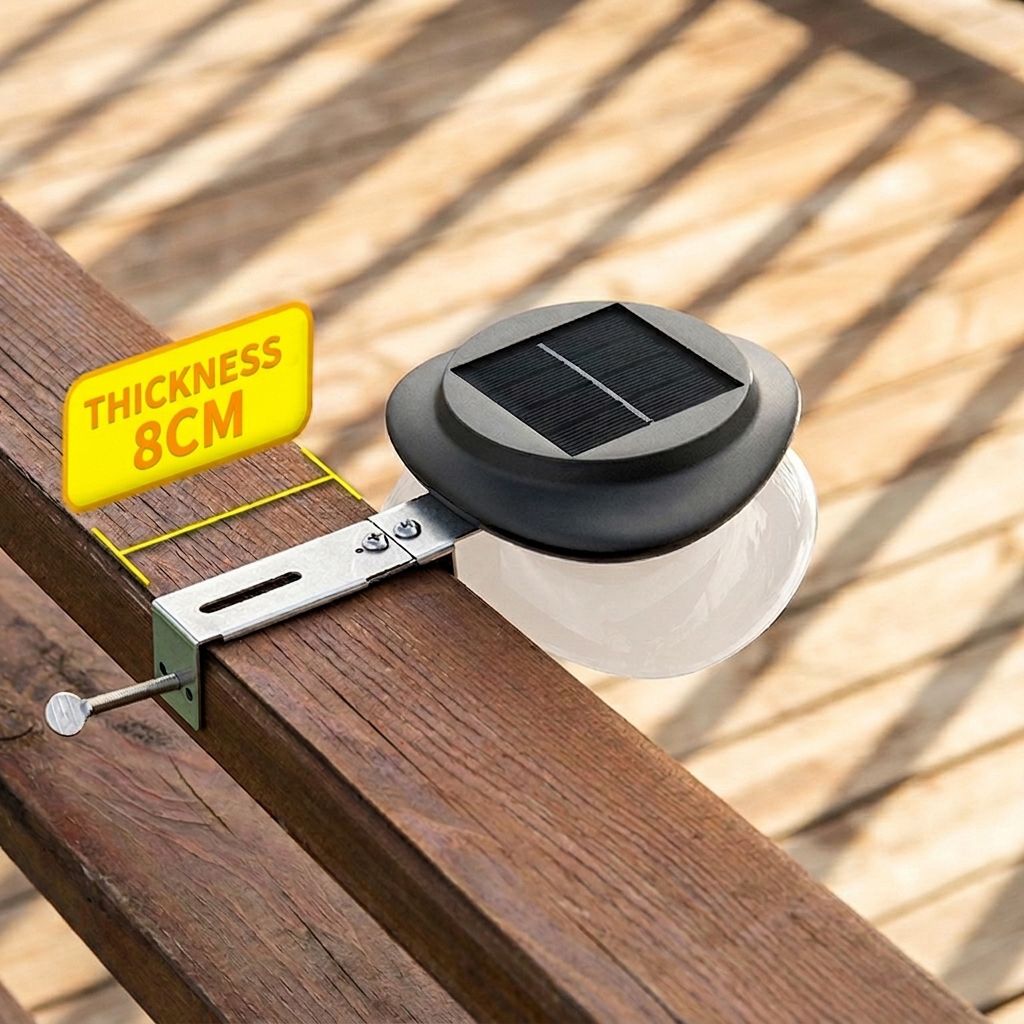 Solar Powered Fence Light with Durable ABS+PC Housing, Monocrystalline Silicon Panel, and Adjustable Mounting Clip for Outdoor Garden, Patio, Deck, and Walkway Illumination in Warm White or Cool White (4PCS, White Housing‑Warm White Light)