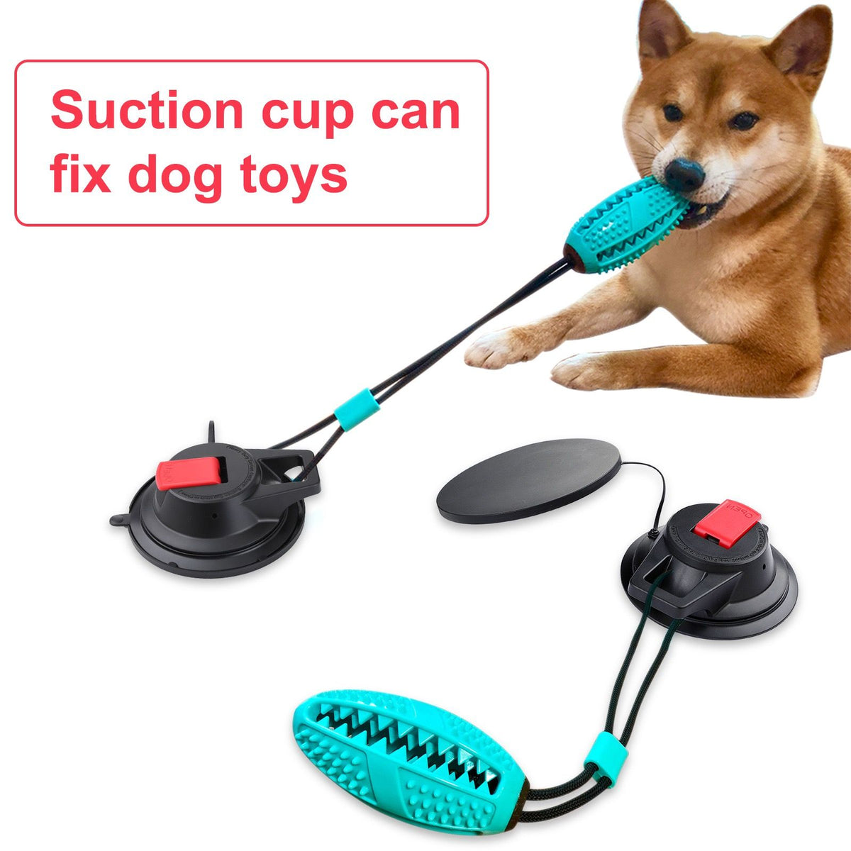 Heavy-Duty Suction Cup Anchor for Large Dogs, Dual 120mm Cups, Rotating Ring
