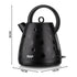 Electric Kettle 2L Large Capacity Rapid Boil Water Heater with Wide Top Handle and Clear Water Level Window for Home Office Tea and Coffee (Black)