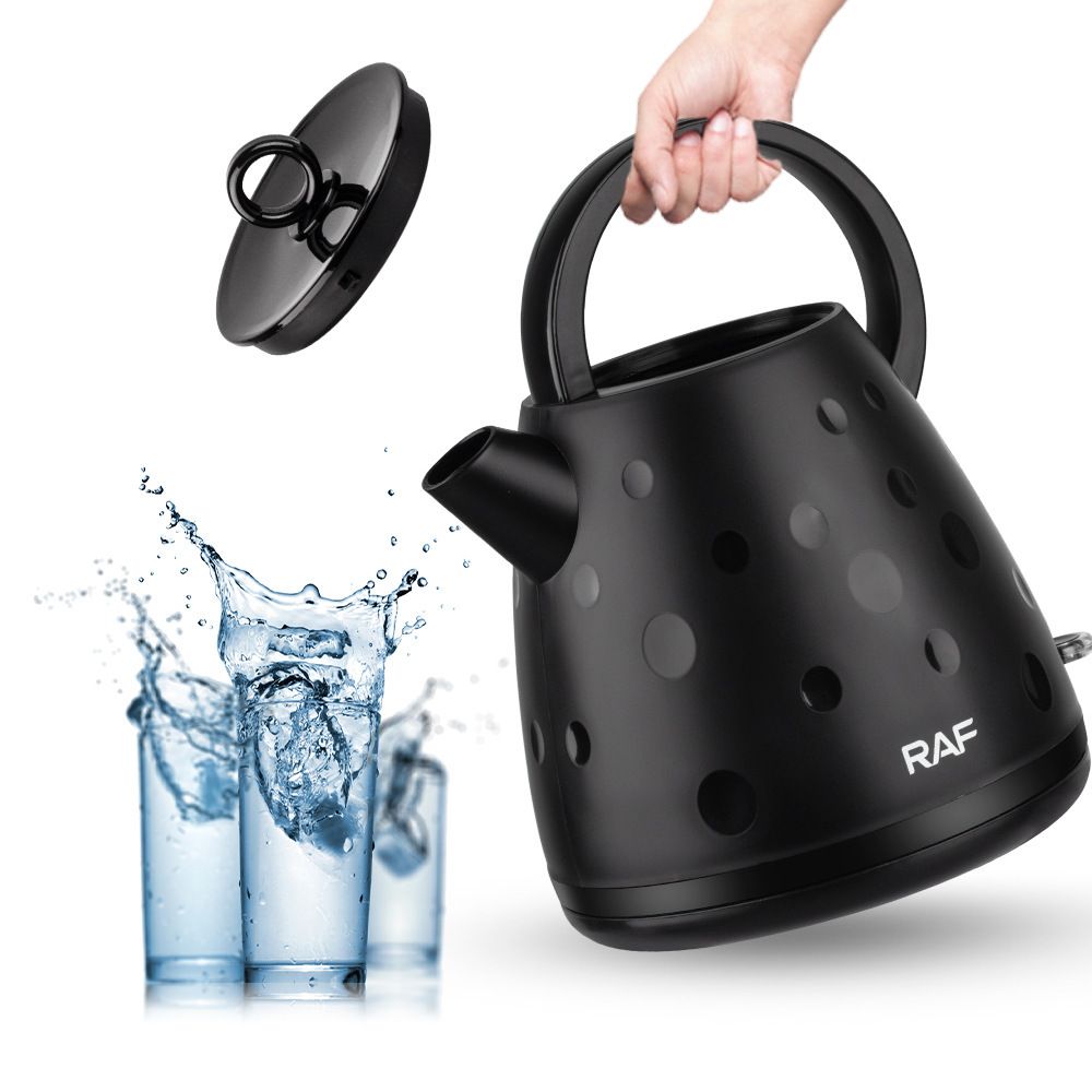 Electric Kettle 2L Large Capacity Rapid Boil Water Heater with Wide Top Handle and Clear Water Level Window for Home Office Tea and Coffee (Black)