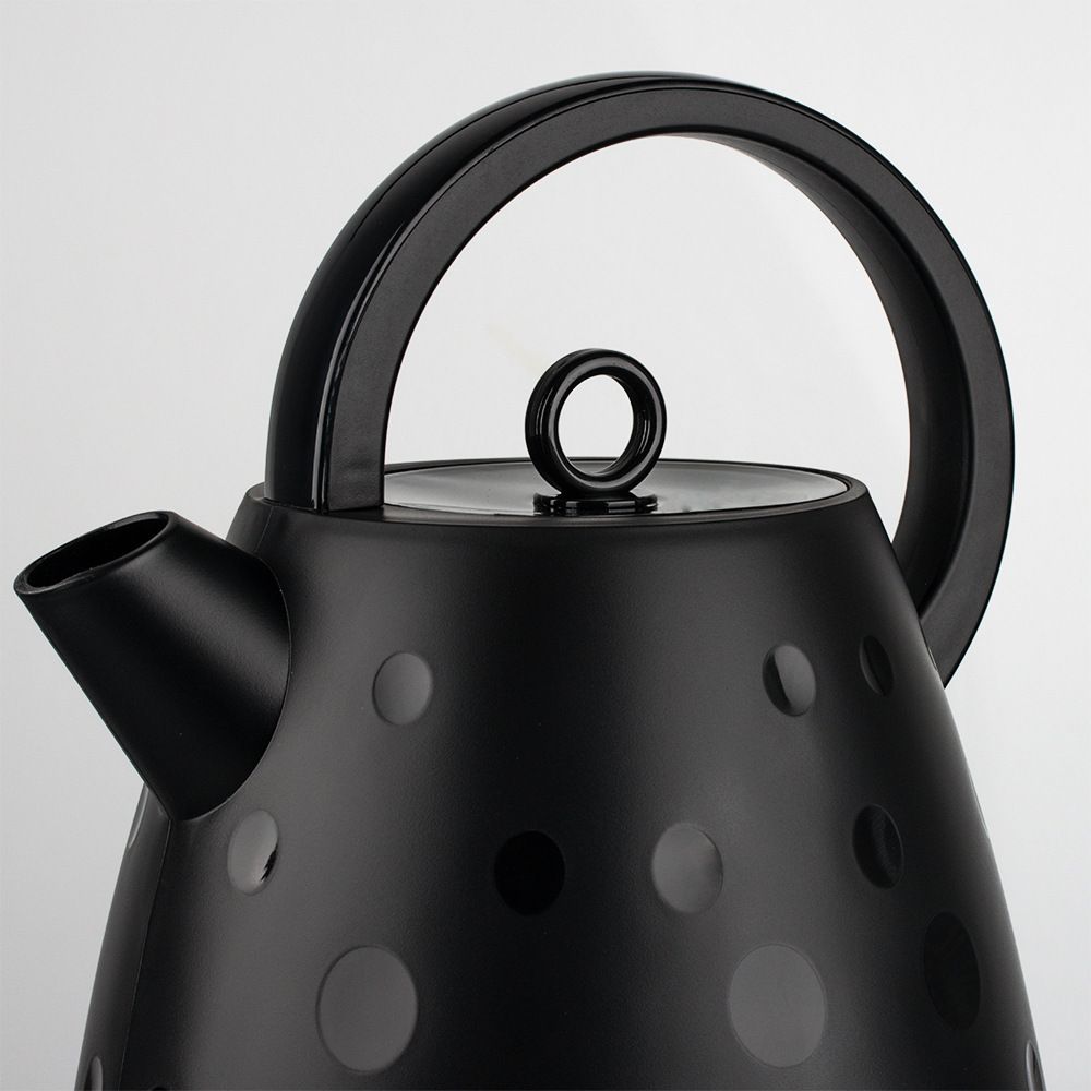 Electric Kettle 2L Large Capacity Rapid Boil Water Heater with Wide Top Handle and Clear Water Level Window for Home Office Tea and Coffee (Black)