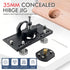 Hidden Hinge Drilling Jig Template Locator for Cabinet Door Installation, Adjustable Punch Positioner Tool with Multi-Spec Screw Hole Guidance for Woodworking Projects (Black)