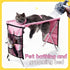 Foldable Pet Grooming Table for Cats and Small Dogs, Multi-functional Care Station with Mesh Bed, Storage Pockets, and Adjustable Restraint Straps for Nail Trimming, Hair Brushing, Bathing, and Ear Cleaning (Blue)