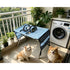 Foldable Pet Grooming Table for Cats and Small Dogs, Multi-functional Care Station with Mesh Bed, Storage Pockets, and Adjustable Restraint Straps for Nail Trimming, Hair Brushing, Bathing, and Ear Cleaning (Blue)