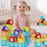 Creative DIY Puzzle Building Blocks Set for Kids Ages 3+ – Colorful Snap-Together Squares for Early Learning, Alphabet & Number Recognition, and Fun 3D Shape Construction at Home (153PCS)