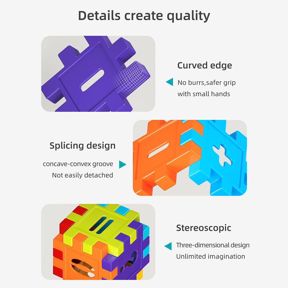 Creative DIY Puzzle Building Blocks Set for Kids Ages 3+ – Colorful Snap-Together Squares for Early Learning, Alphabet & Number Recognition, and Fun 3D Shape Construction at Home (727PCS)
