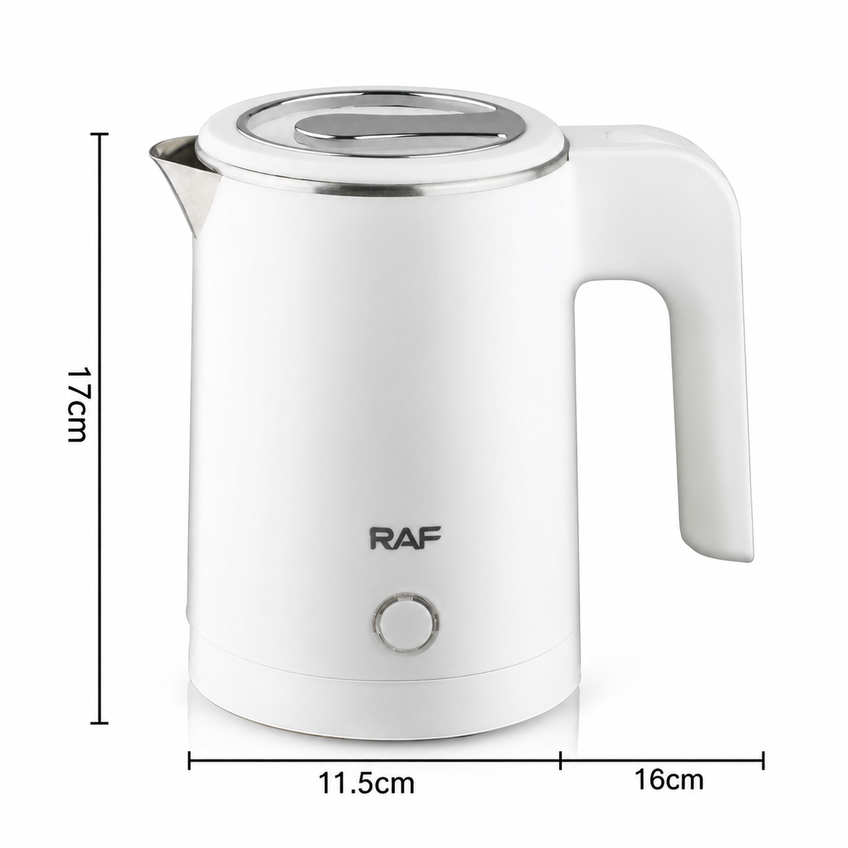 Compact 600W Electric Kettle with Stainless Steel Interior, 0.8L Capacity and 360° Rotating Base for Home, Office and Travel Beverages (Black)