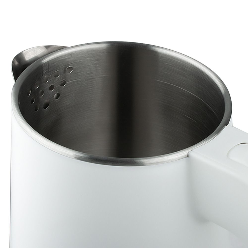 Compact 600W Electric Kettle with Stainless Steel Interior, 0.8L Capacity and 360° Rotating Base for Home, Office and Travel Beverages (Black)