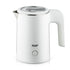 Compact 600W Electric Kettle with Stainless Steel Interior, 0.8L Capacity and 360° Rotating Base for Home, Office and Travel Beverages (Black)