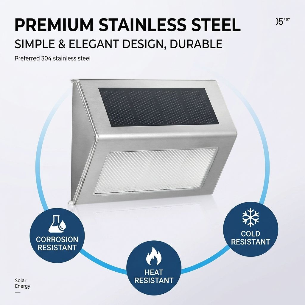 Solar Powered Step Lights, 24-Pack 3000K Warm White, IP65 Stainless Steel