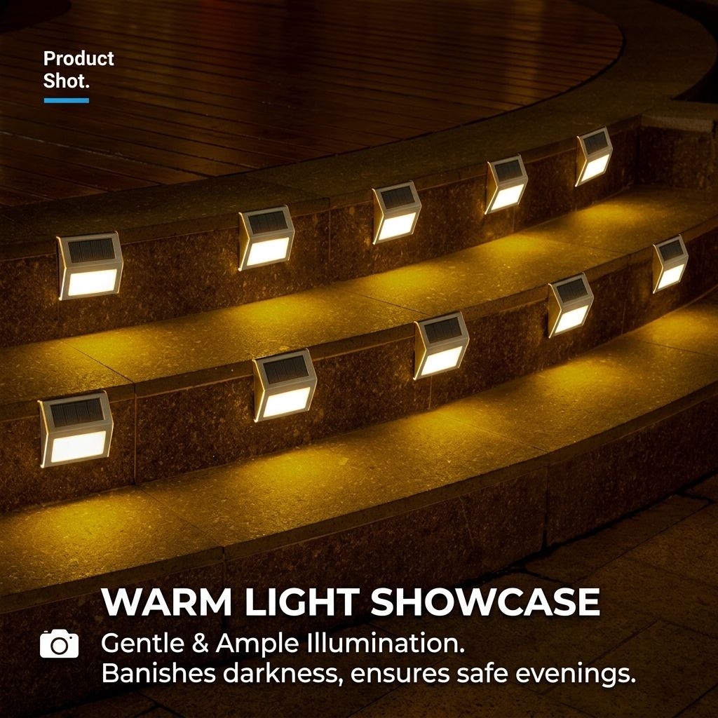 Solar Powered Step Lights, 24-Pack 3000K Warm White, IP65 Stainless Steel