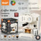 Semi-Automatic Espresso Coffee Machine with Steam Wand for Home and Small Office Use, Dual Cup Extraction, Milk Frother for Cappuccino Latte Macchiato (Ivory)