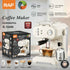 Semi-Automatic Espresso Coffee Machine with Steam Wand for Home and Small Office Use, Dual Cup Extraction, Milk Frother for Cappuccino Latte Macchiato (Ivory)