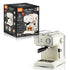 Semi-Automatic Espresso Coffee Machine with Steam Wand for Home and Small Office Use, Dual Cup Extraction, Milk Frother for Cappuccino Latte Macchiato (Ivory)