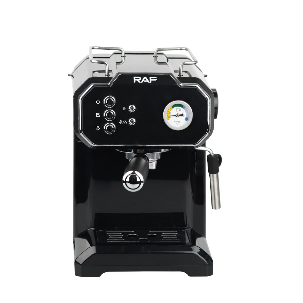 Semi-Automatic Espresso Coffee Machine with Steam Wand for Home and Small Office Use, Dual Cup Extraction, Milk Frother for Cappuccino Latte Macchiato (Ivory)
