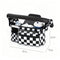 Multifunctional Stroller Organizer Bag – Universal Hanging Storage Pouch with Insulated Bottle Holder, Detachable Pouch, and Adjustable Straps, Doubles as a Crossbody Diaper Bag for On-the-Go Convenience (Black-White Checkered)