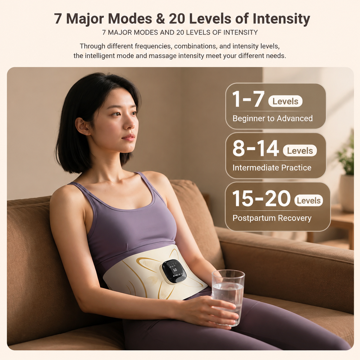 EMS Microcurrent Pulse Waist Massage Belt with Graphene Heating & Lumbar Support, Foldable & Washable for Home, Office & Fitness Relaxation (Pulse belt (Free extension strap))