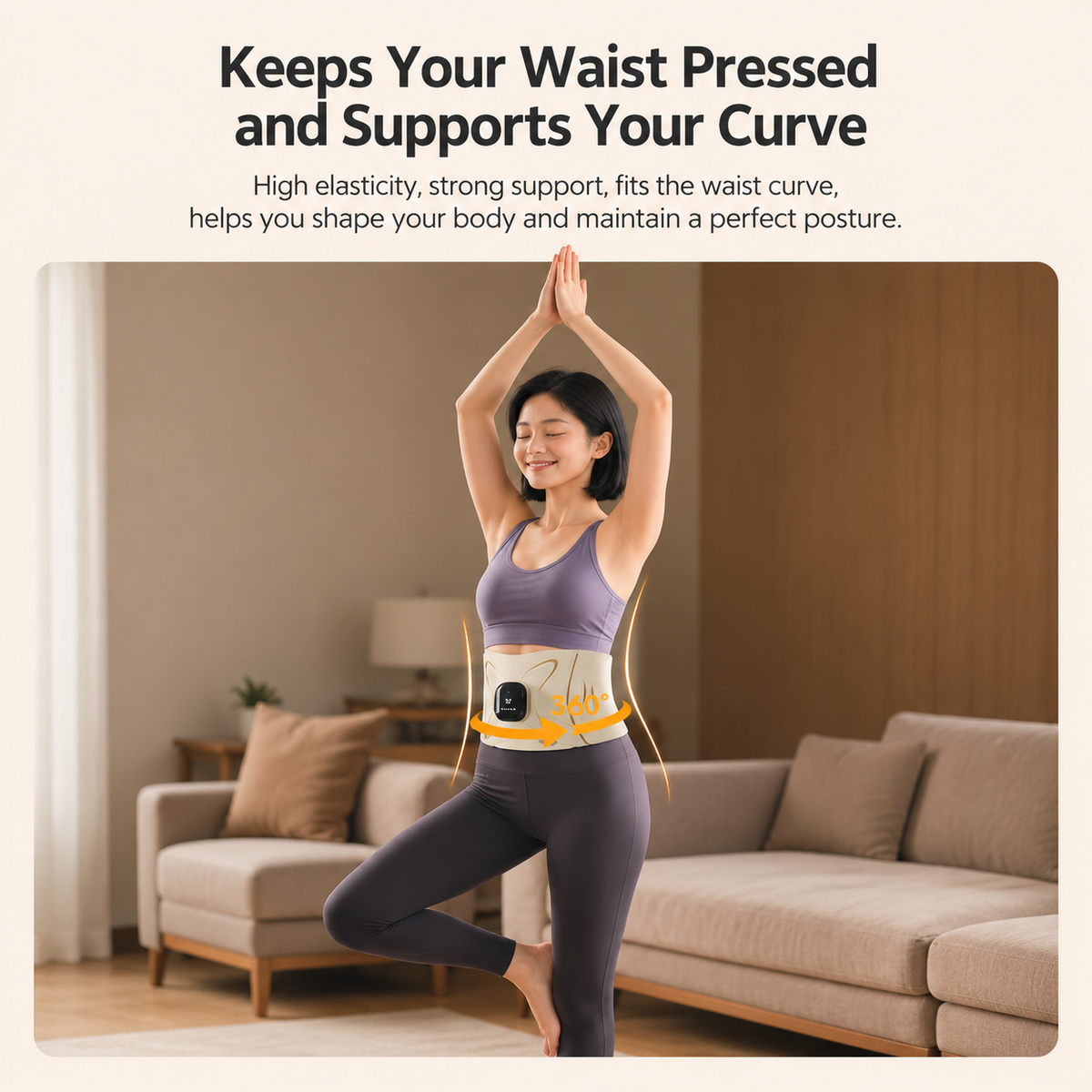 EMS Microcurrent Pulse Waist Massage Belt with Graphene Heating & Lumbar Support, Foldable & Washable for Home, Office & Fitness Relaxation (Pulse belt (Free extension strap))