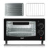 Compact 7L Countertop Electric Oven with Adjustable Temperature and Timer, Metal Housing, Visible Glass Door, Perfect for Toasting Bread and Roasting Small Meals at Home (Black)