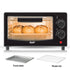 Compact 7L Countertop Electric Oven with Adjustable Temperature and Timer, Metal Housing, Visible Glass Door, Perfect for Toasting Bread and Roasting Small Meals at Home (Black)