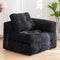 Foldable Corduroy Sofa Bed with Tufted Buttons and Side Buckle Straps, Convertible Lounger for Reading, Gaming, Napping and Relaxing in Living Rooms (DarkGrey)