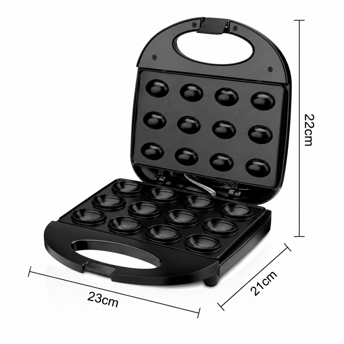 Electric Nut Cookie Maker with Non-Stick Dual Heating Plates, 12-Cavity Baking Machine for Homemade Snacks, Compact Countertop Appliance for Family Kitchen Use (Black)