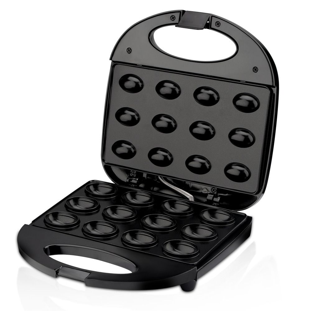 Electric Nut Cookie Maker with Non-Stick Dual Heating Plates, 12-Cavity Baking Machine for Homemade Snacks, Compact Countertop Appliance for Family Kitchen Use (Black)