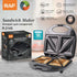 Compact Dual-Sided Sandwich Maker with Non-Stick Plates for Quick Homemade Hot Pressed Toast, Featuring a Portable Latch and Space-Saving Design for Everyday Kitchen Use (Black)