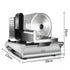 Electric Food Slicer with 190mm Stainless Steel Blade, Adjustable Thickness 0-15mm, Easy-Clean Detachable Design for Home Kitchen and Small Deli Use, Compact 200W Power for Meat, Bread, and Vegetables (Silver)