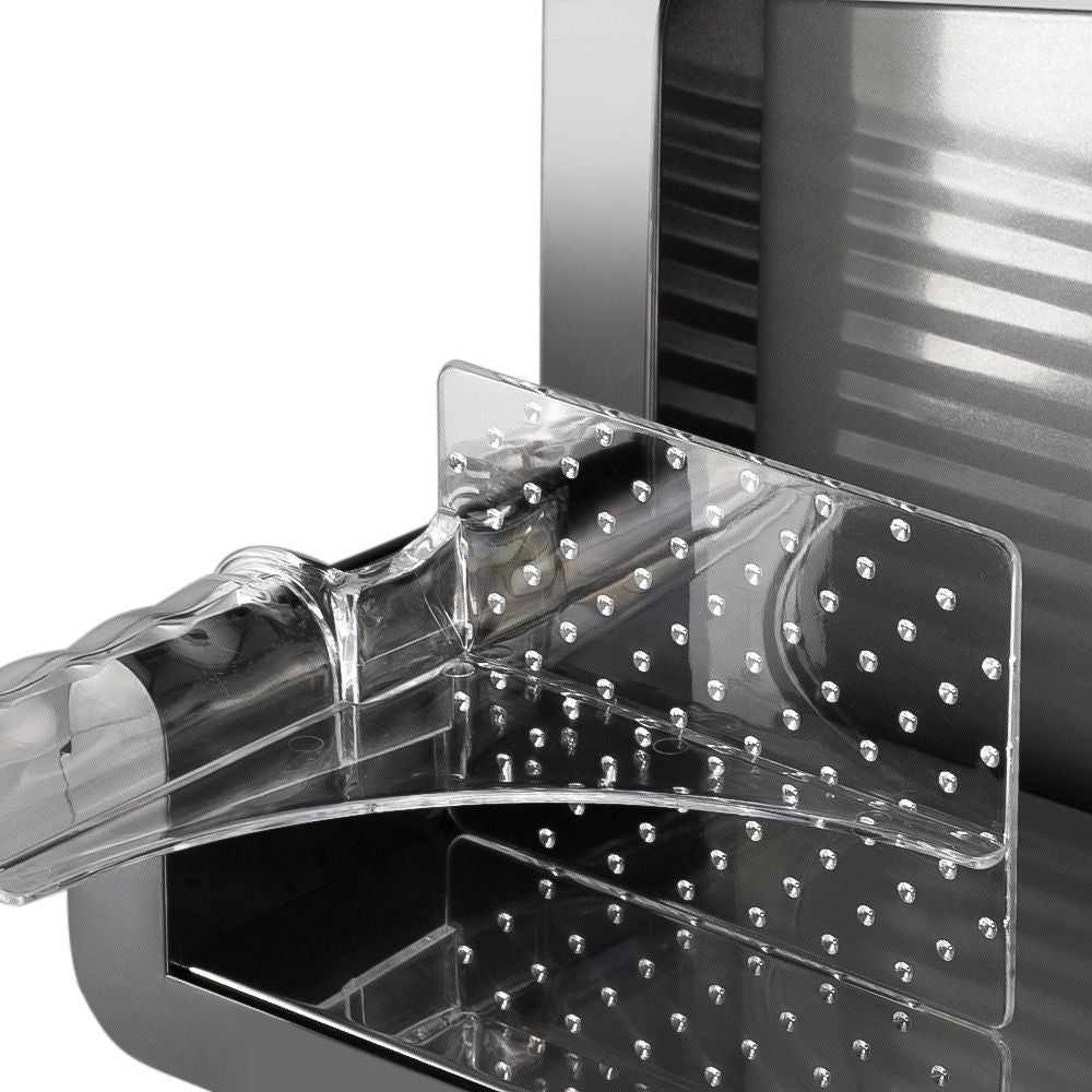 Electric Food Slicer with 190mm Stainless Steel Blade, Adjustable Thickness 0-15mm, Easy-Clean Detachable Design for Home Kitchen and Small Deli Use, Compact 200W Power for Meat, Bread, and Vegetables (Silver)