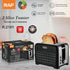 2-Slice Retro Toaster with Diamond Textured Finish, Stainless Steel Body, and Removable Crumb Tray for Family Breakfast, Reheating, and Defrosting (Black)