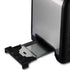2-Slice Retro Toaster with Diamond Textured Finish, Stainless Steel Body, and Removable Crumb Tray for Family Breakfast, Reheating, and Defrosting (Black)