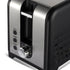 2-Slice Retro Toaster with Diamond Textured Finish, Stainless Steel Body, and Removable Crumb Tray for Family Breakfast, Reheating, and Defrosting (Black)