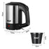Portable Mini Electric Kettle Set with Two Matching Cups, 500ml Stainless Steel Travel Water Boiler for Home Office and On-the-Go Hot Beverages (Silver)