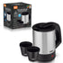 Portable Mini Electric Kettle Set with Two Matching Cups, 500ml Stainless Steel Travel Water Boiler for Home Office and On-the-Go Hot Beverages (Silver)