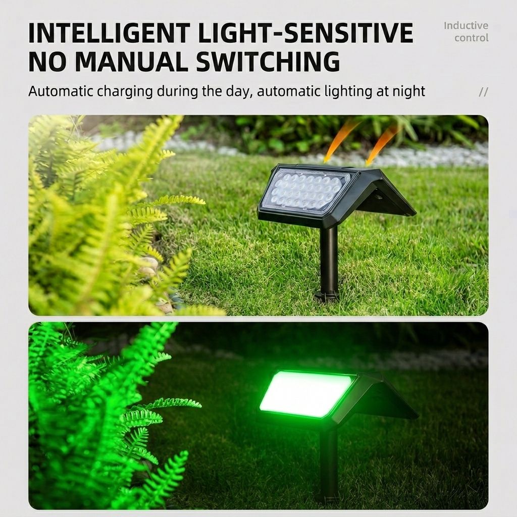 Solar RGB Landscape Spotlights 3-Pack, 7 Fixed Colors Plus Cycling Mode, IP65