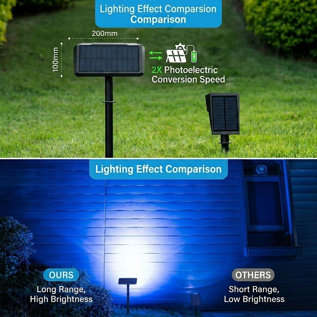 Solar RGB Landscape Spotlights 3-Pack, 7 Fixed Colors Plus Cycling Mode, IP65