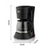 Compact Drip Coffee Maker with 600ml Glass Carafe, 600W Fast Brewing System, Anti-Drip Design for Home Office Kitchen Daily Use (Black)