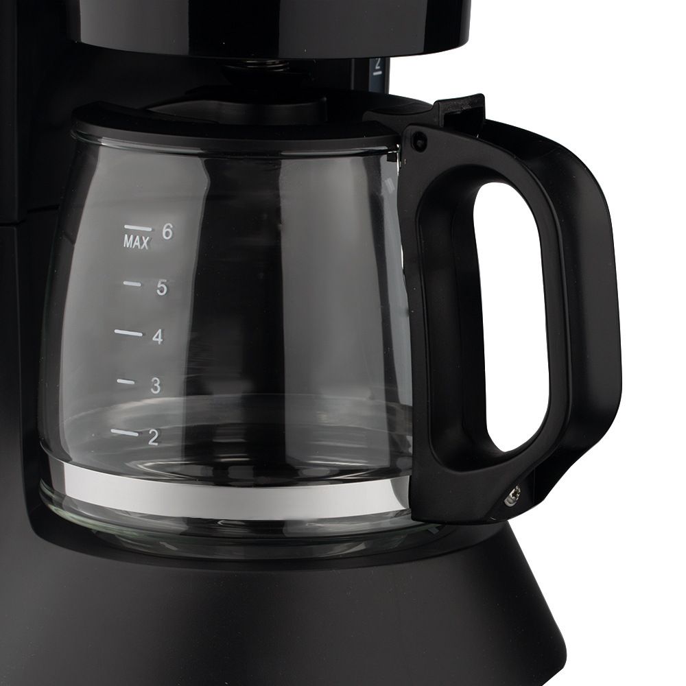 Compact Drip Coffee Maker with 600ml Glass Carafe, 600W Fast Brewing System, Anti-Drip Design for Home Office Kitchen Daily Use (Black)