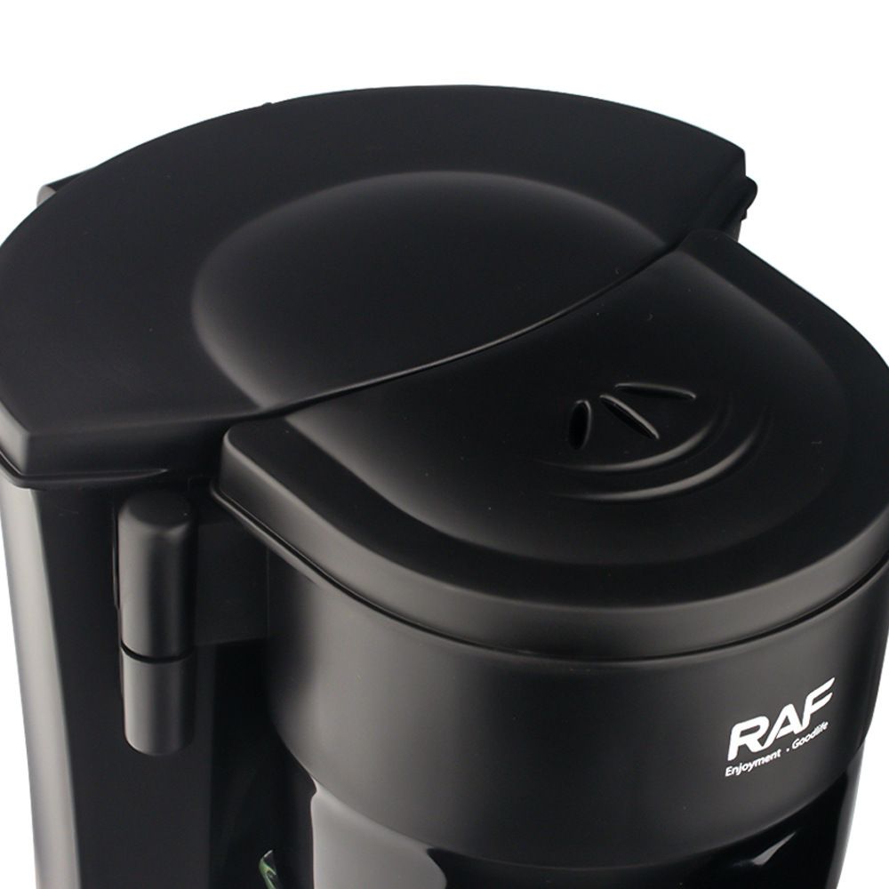 Compact Drip Coffee Maker with 600ml Glass Carafe, 600W Fast Brewing System, Anti-Drip Design for Home Office Kitchen Daily Use (Black)