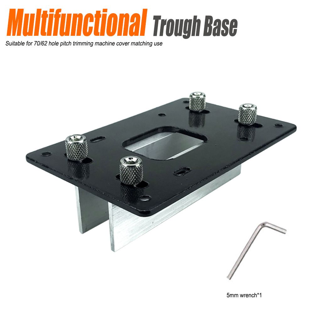 Multifunctional Aluminum Router Base Slotting Jig for Woodworking, Adjustable Trimming Machine Base with Scale for Furniture Making, Cabinet Installation, Hidden Connector Grooving and Hardware Pre-installation (2-in-1 Invisible Connector Slotting Tool, S