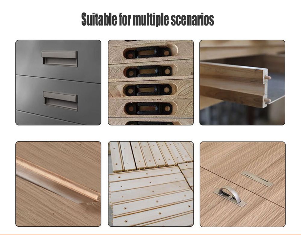 Multifunctional Aluminum Router Base Slotting Jig for Woodworking, Adjustable Trimming Machine Base with Scale for Furniture Making, Cabinet Installation, Hidden Connector Grooving and Hardware Pre-installation (2-in-1 Invisible Connector Slotting Tool, S