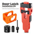 Door Lock and Latch Installation Tool Kit with Hole Saw, Mortise Template and Chisel Guide for Wooden Door Hardware Fitting and Precise Drilling Alignment (Orange)