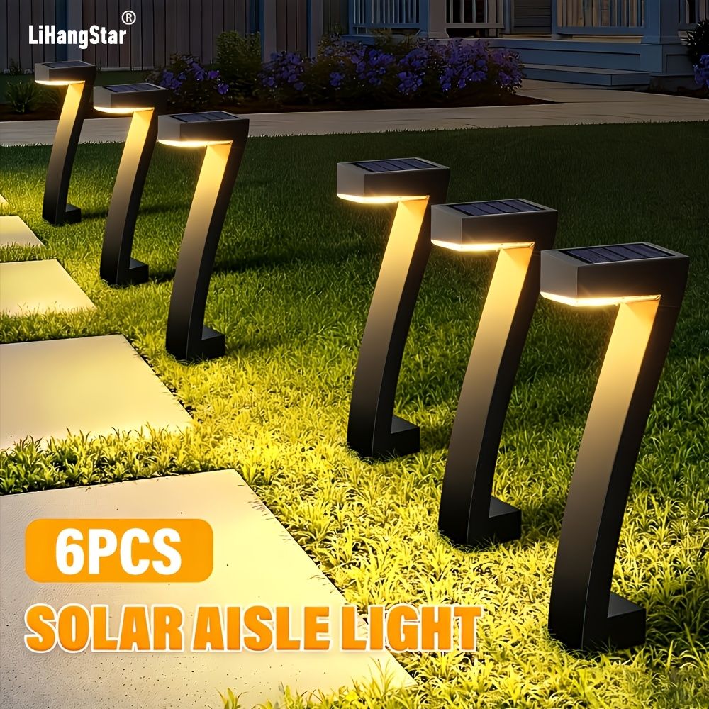 Black Outdoor Garden Pathway Lights Set Of 6 Garden Lighting Outdoor Illumination