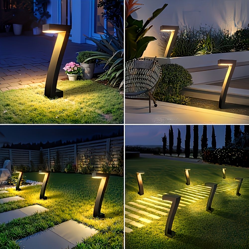 Black Outdoor Garden Pathway Lights Set Of 6 Garden Lighting Outdoor Illumination