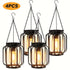 Black White Outdoor Hanging Lanterns Solar Powered Lanterns Outdoor Lighting Garden