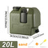 Green 20L water container, camping water storage, outdoor hydration, Australian camping gear, robust water canister, portable water tank, emergency water supply
